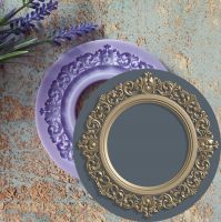 Молд ДП058 "Кругла Рамка "Бароко" з Вензелями" 10 см, внутр. діам. 6,1 см