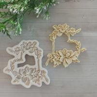 Молд ДП538, Ажурний елемент з квітами, ---9 см
