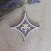 Молд ДП520, Рамка Квадратная вогнутая  + лилия,  9*9 см и 3*3 см