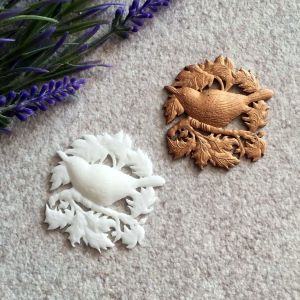 Птичка на ветке 5,3х4,8 см, мод. пл., цв.: белый/ПД987 ― Творча майстерня ДекоПарк