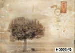 Декупажная карта А4 Hobby-decor, 55 г/м, HD006VG, Винтажная открытка, фоновая