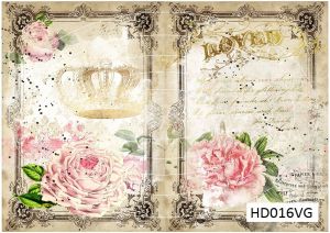 Декупажная карта А4 Hobby-decor, 55 г/м, HD016VG, Винтажные открытки, фоновая, корона ― Творча майстерня ДекоПарк