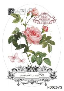 Декупажная карта А4 Hobby-decor, 55 г/м, HD026VG, Винтажные открытки, фоновая, цветы, розы ― Творча майстерня ДекоПарк