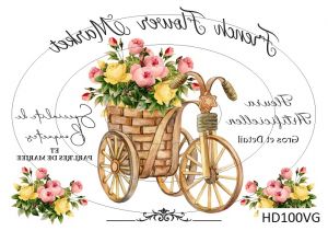 Декупажная карта А4 Hobby-decor, 55 г/м, HD100VG, Винтажная фоновая карта, Цветы, Цветочный магазин (зеркальная) ― Творча майстерня ДекоПарк