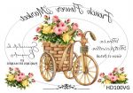 Декупажная карта А4 Hobby-decor, 55 г/м, HD100VG, Винтажная фоновая карта, Цветы, Цветочный магазин (зеркальная)