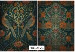 Декупажная карта А4 Hobby-decor, 55 г/м, HD108VG, Винтажная фоновая карта, Цветочный орнамент на синем фоне, Птицы