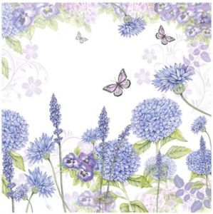 Салфетка 002, "Фиолетовые цветы", 33*33 см, 18,5 г/м2, 20 шт, Ambiente ― Творча майстерня ДекоПарк
