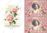 Декупажная карта 1926, детки, девушки, винтаж, розы