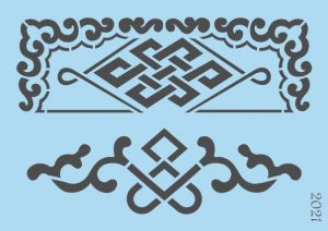 Объёмный трафарет "Tati stencil" 2021, А5, Орнамент, центр ― Творча майстерня ДекоПарк