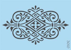 Трафарет "Tati stencil" 3010, А6, вензель, центр ― Творча майстерня ДекоПарк