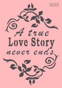 Трафарет "Tati stencil" 3018 Love Story, текстовый, Любовь ― Творча майстерня ДекоПарк