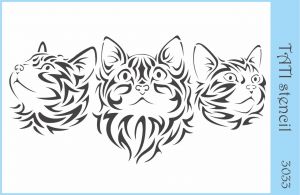 Трафарет "Tati stencil" 3033, коты ― Творча майстерня ДекоПарк