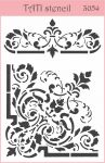 Трафарет "Tati stencil" 3054, углы, вензеля, орнамент