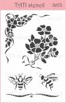 Трафарет "Tati stencil" 3073, цветы, пчелы