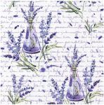 Салфетка 474,  "Лаванда в бутылочках", белая, 33*33 см, 17,5 г/м2, 20 шт, ti-flair