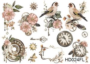  Декупажная карта А4 Hobby-decor, 55 г/м, HD024fl, Птички ― Творча майстерня ДекоПарк