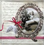 Салфетка 439, "Рождественские письма", 33*33 см, 18,5 г/м2, Abiente 