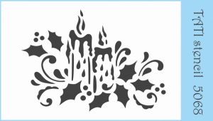 Объёмный трафарет "Tati stencil" 5068, Две свечи, Новый год ― Творча майстерня ДекоПарк