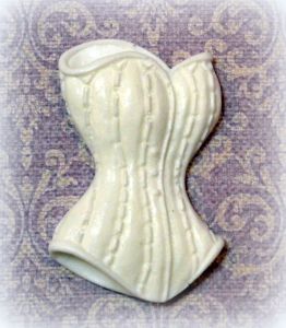 Женский корсет, модельный пластик, цв. белый, 46*28 мм ― Творча майстерня ДекоПарк
