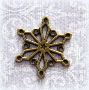 Снежинка, подвеска, 25мм, цв.: бр (scb164) ― Творча майстерня ДекоПарк