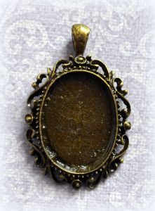 Филигрань-сеттинг 1016, цв. бр., 36х22мм,  серединка 22х11мм ― Творча майстерня ДекоПарк