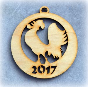 Елочная игрушка 061, Петушок 2017, фанера 4 мм ― Творча майстерня ДекоПарк