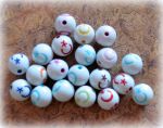 Д.эл. 172, Бусина белая гладкая Месяц + звезда, 10 мм, цвет в ассорт.