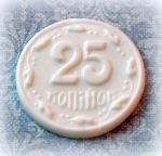 25 копеек, мод. пластик, цв. белый