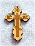 Декор 156,  Крестик, фанера, 59х42мм