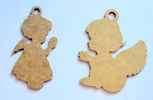 Елочная игрушка 083, Ангел Мальчик, декор большой, мдф 3 мм, 115х92 мм ― Творча майстерня ДекоПарк