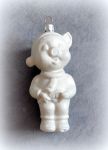 Новогодняя игрушка Свинка, пластмасса, 11х5 см, цвет: дымчатый белый
