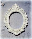 Рамка Ажурная круглая из полимера, цвет: оттенки белого.