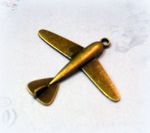 Подвеска Самолет, цв. бр., 42х48мм (scb523)