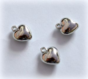 Сердце 3D, цв.: сер., 14х11мм (scb511) ― Творча майстерня ДекоПарк
