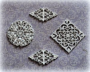 Набор вензелей, 4 шт (диам. 4см, 3,6х3,6см, 4,2х2,3 см 2 шт) /гд005 (распродажа) ― Творча майстерня ДекоПарк