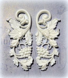 Виноград, 2 шт. набор, модельный пластик, цв.: бел., по 6,9х2,7 см ― Творча майстерня ДекоПарк