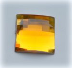 К. д. 050, Камень квадратный граненый, желтый,  25х25мм 