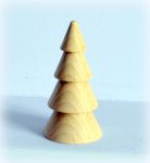 Елочная игрушка 042 с подвесом, Елочка Четыре конуса, дерево, 7 см