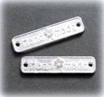 Бирка металлическая Hand Made, 25х6 мм, цвет: серебро (scb530)