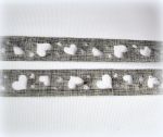 Лента 1-063, серая "мешковина", хлопок, 25 мм, 1 м
