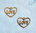 Подвеска, LOVE, цв. зол., 16х13мм (scb676)