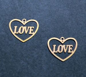 Подвеска, LOVE, цв. зол., 16х13мм (scb676) ― Творча майстерня ДекоПарк