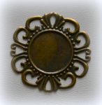 Филигрань-сеттинг 1049 кулон,  круглая, 36мм, цвет: бронза