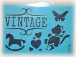 Объемный трафарет Tati Stencil 3001, А6, текстовый Винтаж/Vintage