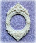 Рамка Ажурная круглая из полимера, цвет: оттенки белого