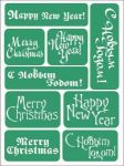 Трафарет АРТ024, С Новым годом, Marry Christmas, Happy New Year