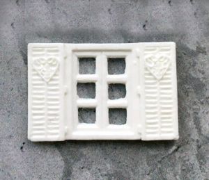 Окно со ставнями, 5х3,2 см , белый мод. пл. / пд015 ― Творча майстерня ДекоПарк