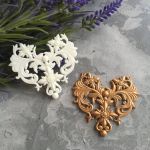 Вензель Сердце ажурное 6х5,5 см, гибкое /гд933