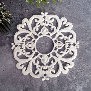  Рамка ажурная круглая 7,5 см, внутр. диам. 2 см, белый мод. пл. / пд252 ― Творча майстерня ДекоПарк