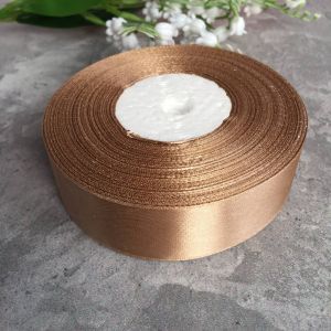 Лента 1-022, атласная, 2,5см, Табачного цвета, цена за 1 м пог   ― Творча майстерня ДекоПарк